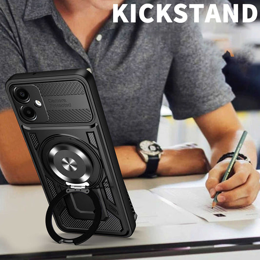 Etui til Samsung Galaxy A07 4G A075, Techsuit, RuggedCam, Sort