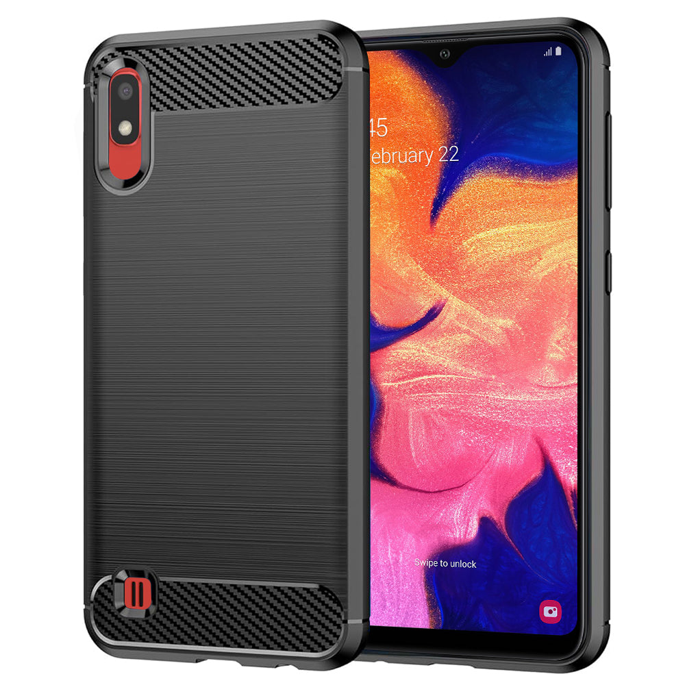 Cover til Samsung Galaxy A10 A105 / M10 M105, Techsuit, Carbon, Sort