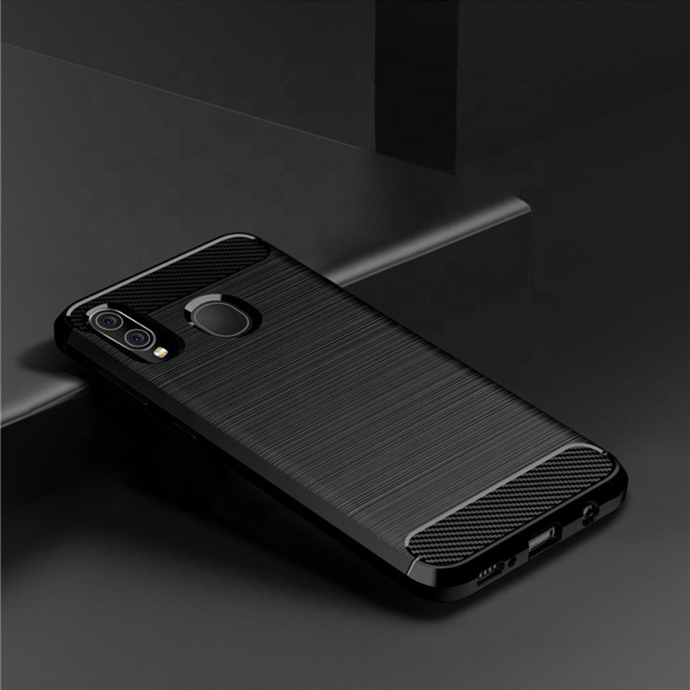Cover til Samsung Galaxy A10 A105 / M10 M105, Techsuit, Carbon, Sort