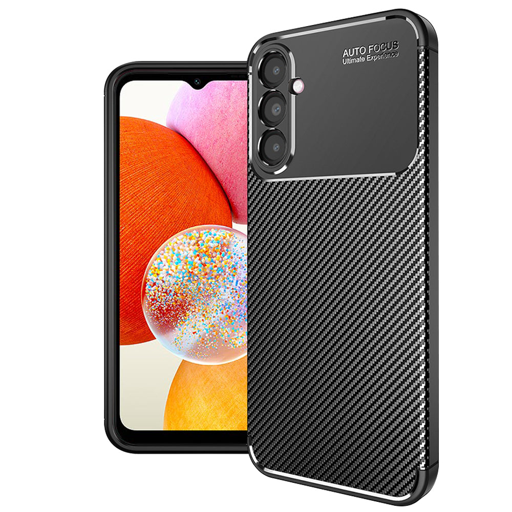 Cover til Samsung Galaxy A14 A145 / A14 5G A146, Techsuit, CarbonFiber, Sort