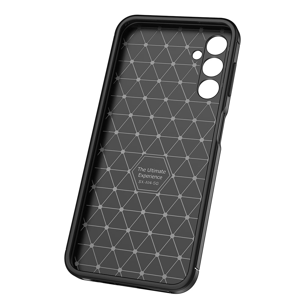 Cover til Samsung Galaxy A14 A145 / A14 5G A146, Techsuit, CarbonFiber, Sort