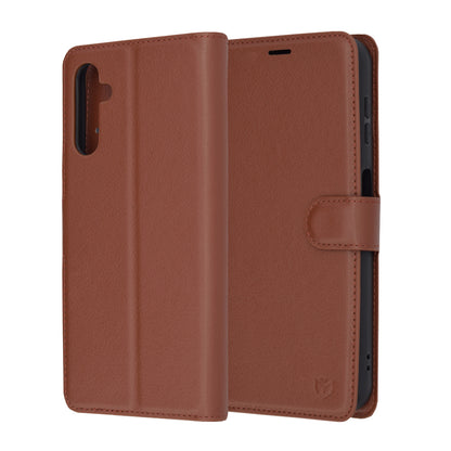 Cover til Samsung Galaxy A14 A145 / A14 5G A146, Techsuit, Læder Folio, Brun