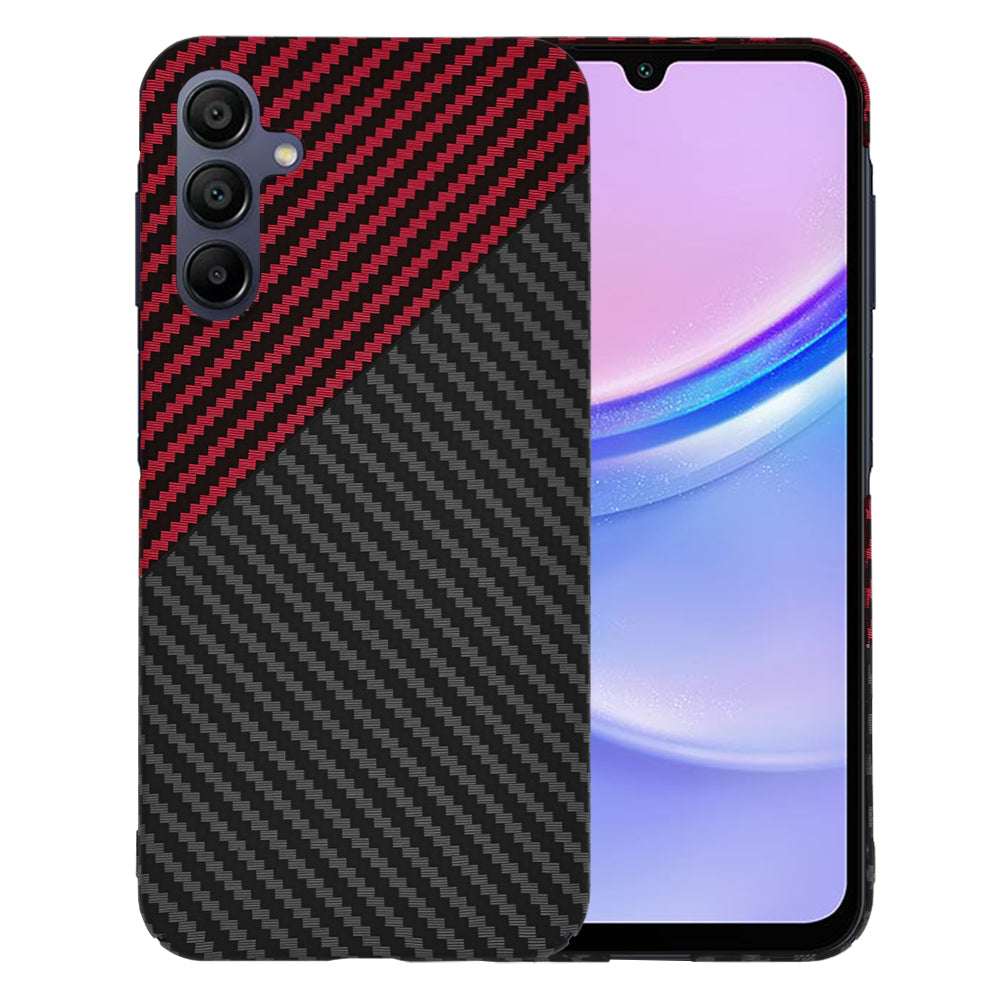 Cover til Samsung Galaxy A15 5G A156 / A15 A155, Techsuit, Carbonite FiberShell, Sort Rød