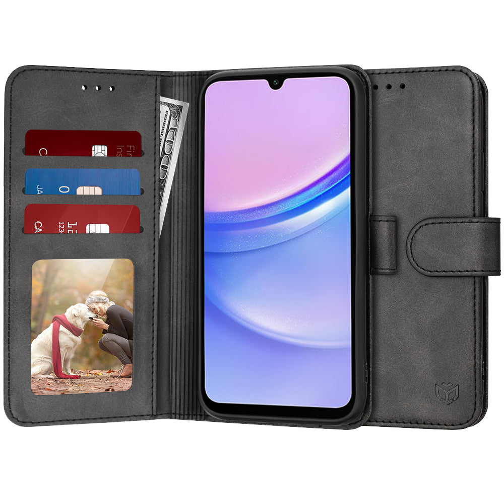Case for Samsung Galaxy A15 5G A156 / A15 A155, Techsuit, Diary Book, Black