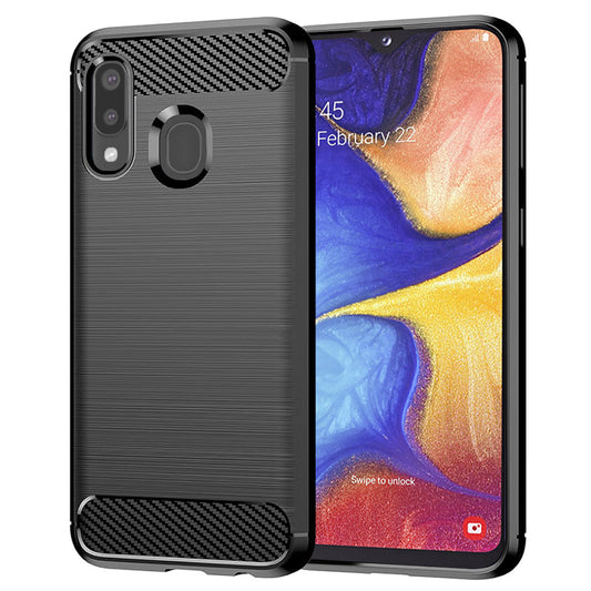 Cover til Samsung Galaxy A20e A202, Techsuit, Carbon, Sort