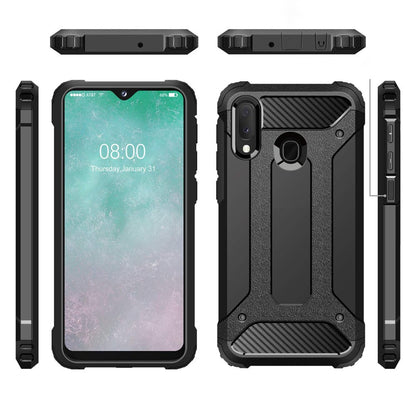 Cover til Samsung Galaxy A20e A202, Techsuit, Hybrid Armor, Sort