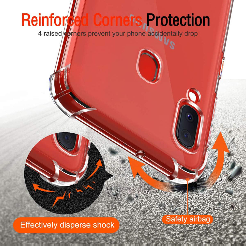 Cover til Samsung Galaxy A20e A202, Techsuit, Stødabsorberende Klar, Transparent