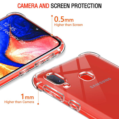 Cover til Samsung Galaxy A20e A202, Techsuit, Stødabsorberende Klar, Transparent