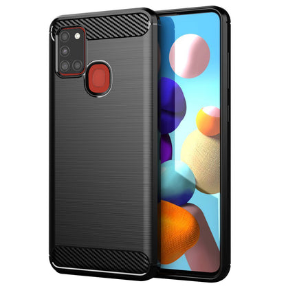 Cover til Samsung Galaxy A21s A217, Techsuit, Carbon, Sort