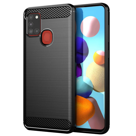 Cover til Samsung Galaxy A21s A217, Techsuit, Carbon, Sort