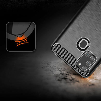 Cover til Samsung Galaxy A21s A217, Techsuit, Carbon, Sort
