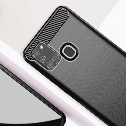 Cover til Samsung Galaxy A21s A217, Techsuit, Carbon, Sort