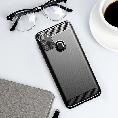 Cover til Samsung Galaxy A21s A217, Techsuit, Carbon, Sort