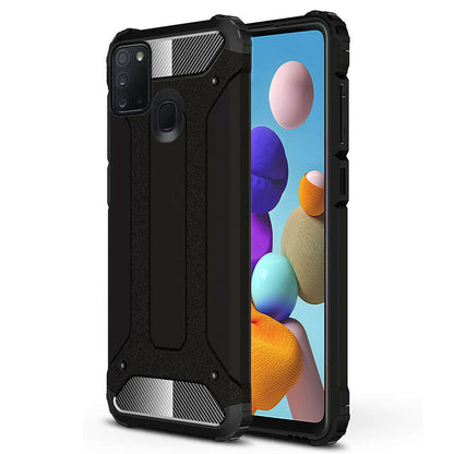 Cover til Samsung Galaxy A21s A217, Techsuit, Hybrid Armor, Sort