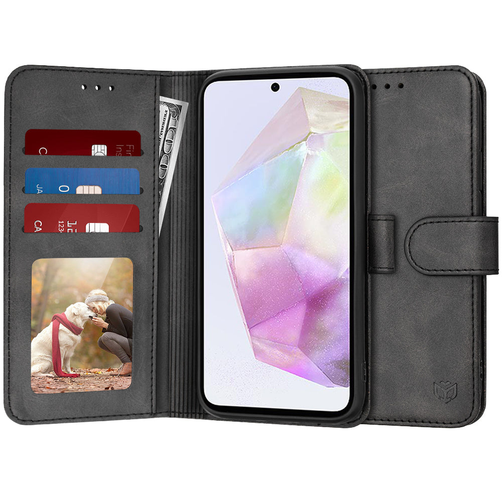 Cover til Samsung Galaxy A35 5G A356, Techsuit, Diary Book, Sort