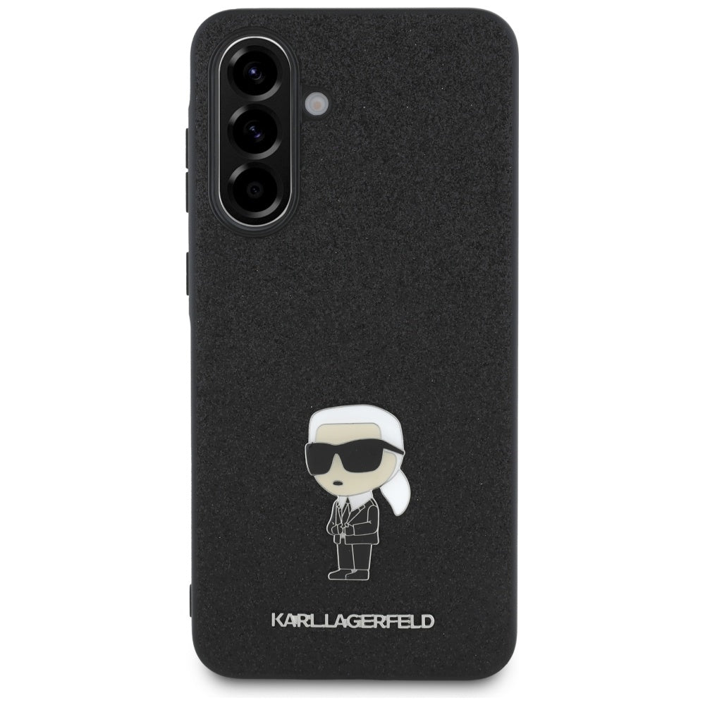 Cover til Samsung Galaxy A36 A366, Karl Lagerfeld, Glitter Fixed Ikonik Karl, Sort