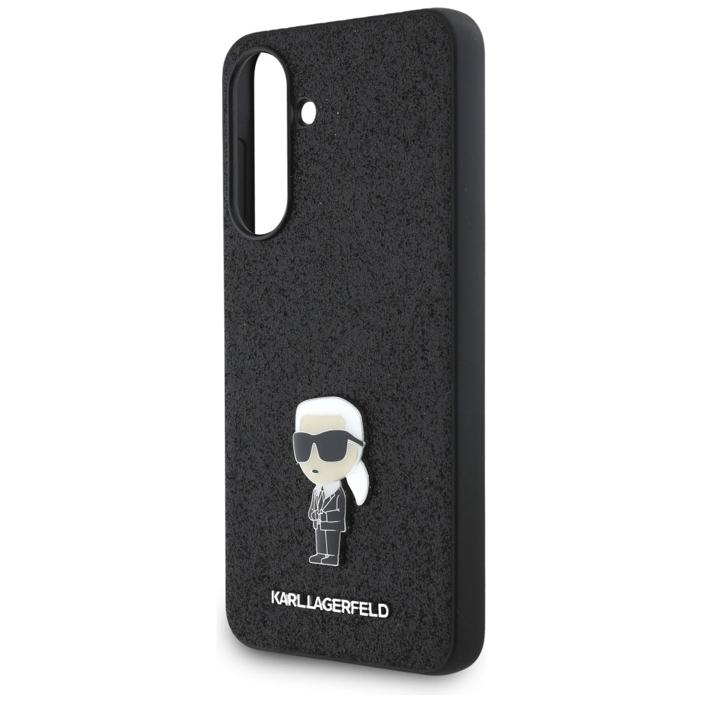 Cover til Samsung Galaxy A36 A366, Karl Lagerfeld, Glitter Fixed Ikonik Karl, Sort