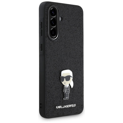 Cover til Samsung Galaxy A36 A366, Karl Lagerfeld, Glitter Fixed Ikonik Karl, Sort