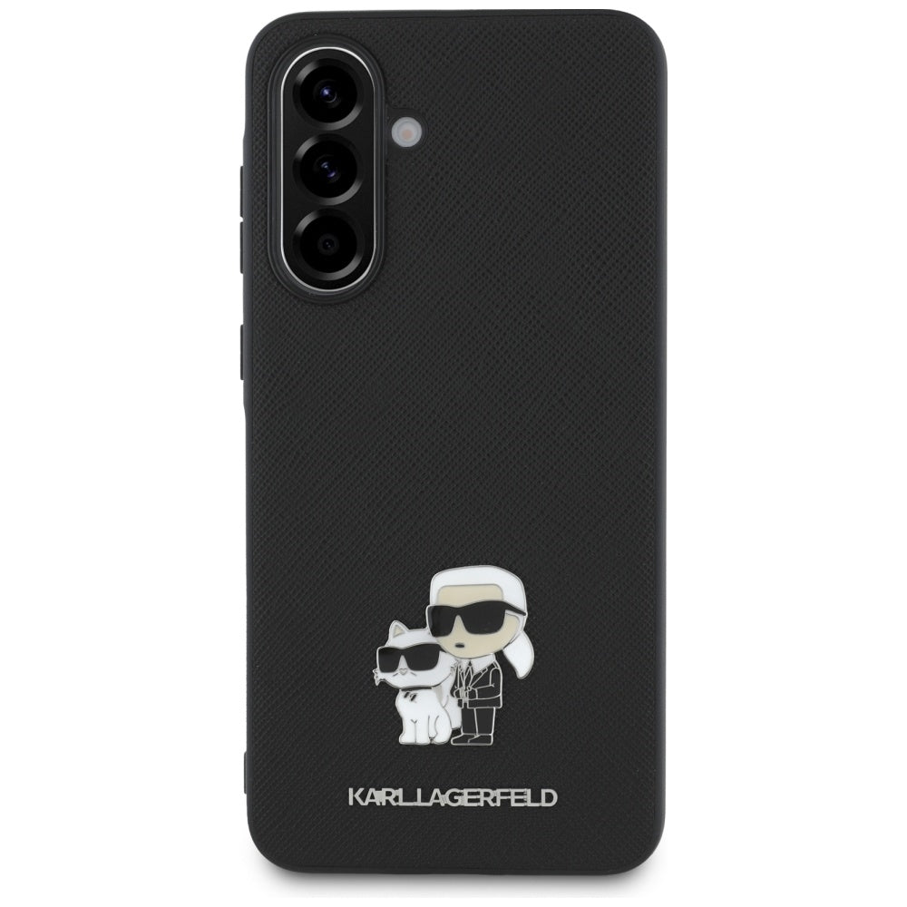 Etui til Samsung Galaxy A36 A366, Karl Lagerfeld, Saffiano Karl & Choupette Metal, Sort