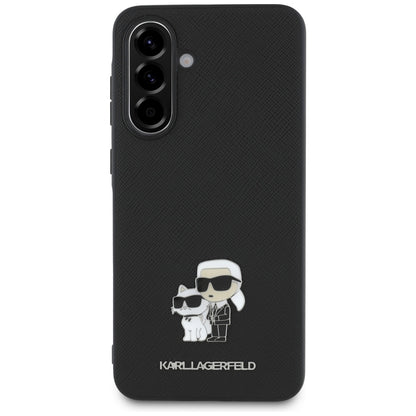 Etui til Samsung Galaxy A36 A366, Karl Lagerfeld, Saffiano Karl & Choupette Metal, Sort