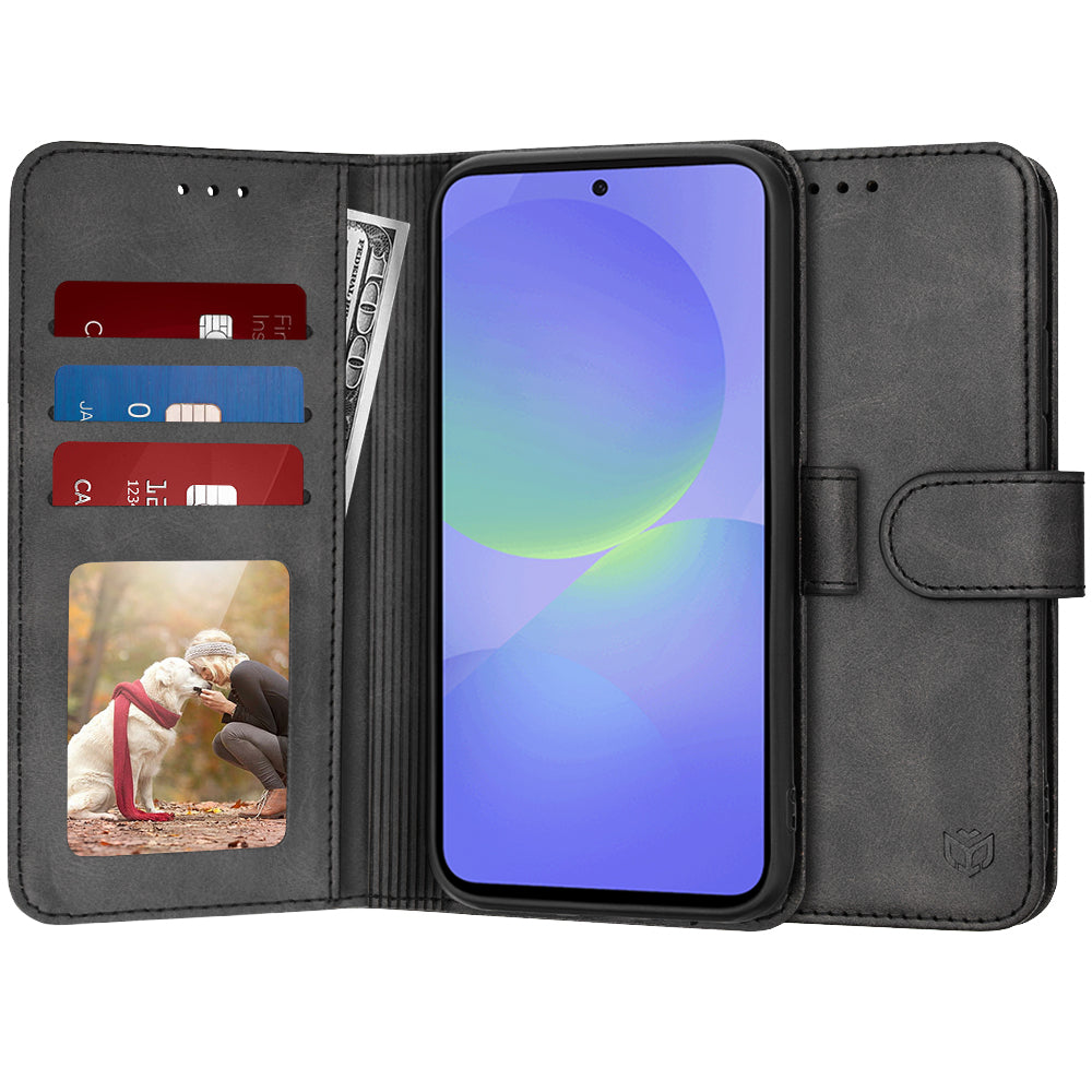 Case for Samsung Galaxy A36 A366, Techsuit, Diary Book, Black