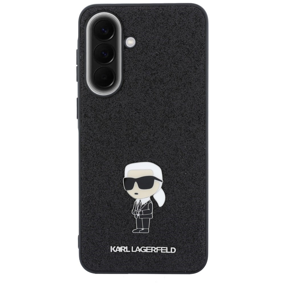 Cover til Samsung Galaxy A37 5G, Karl Lagerfeld, Glitter Fixed Ikonik Karl, Sort