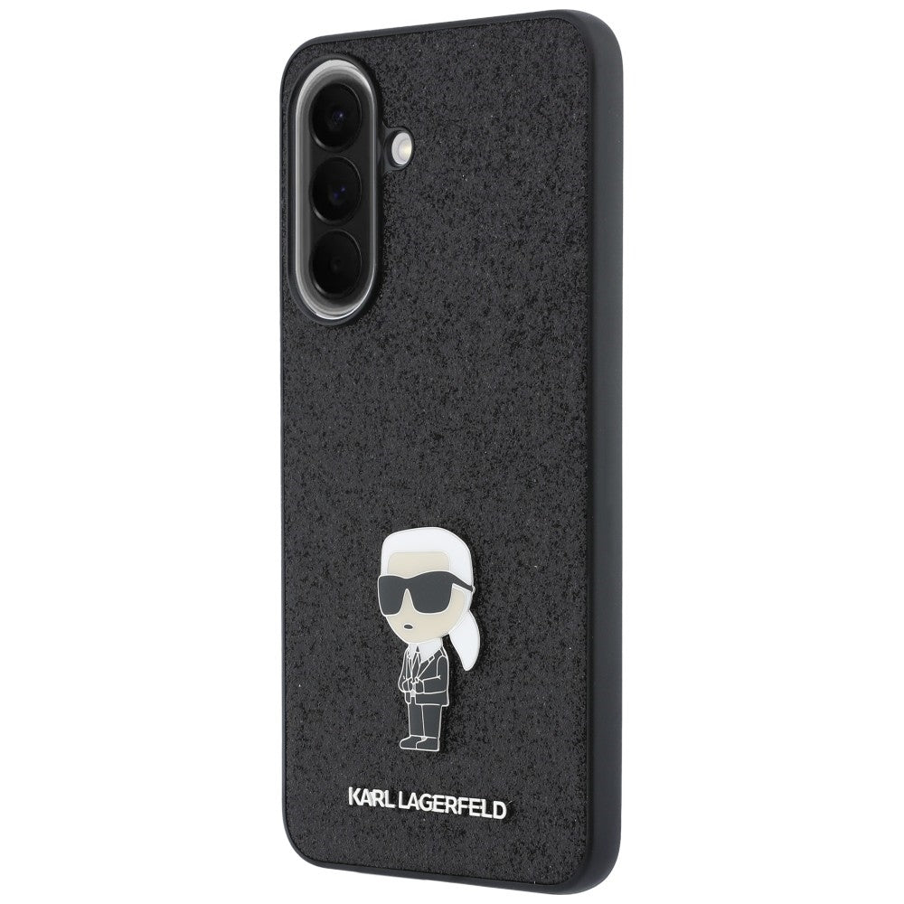 Cover til Samsung Galaxy A37 5G, Karl Lagerfeld, Glitter Fixed Ikonik Karl, Sort