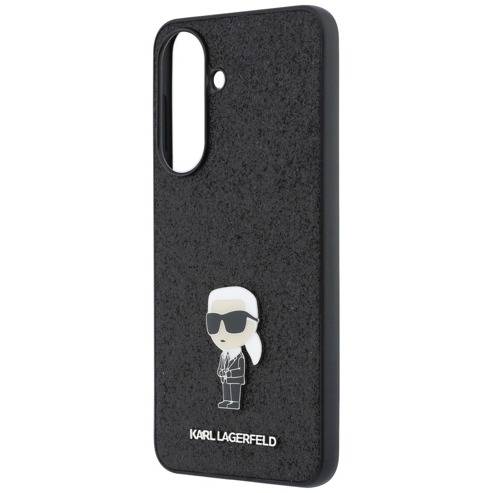 Cover til Samsung Galaxy A37 5G, Karl Lagerfeld, Glitter Fixed Ikonik Karl, Sort