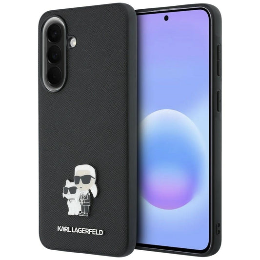 Cover til Samsung Galaxy A37 5G, Karl Lagerfeld, Saffiano Karl & Choupette Metal, Sort
