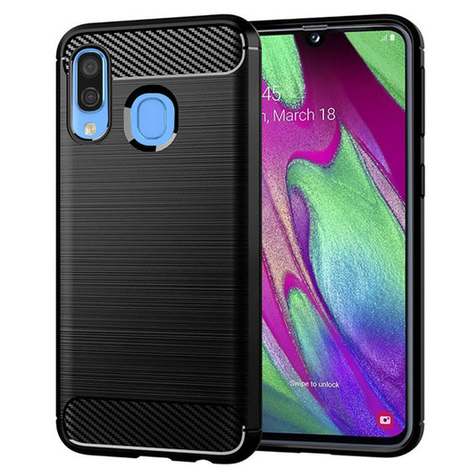 Cover til Samsung Galaxy A40 A405, Techsuit, Carbon, Sort