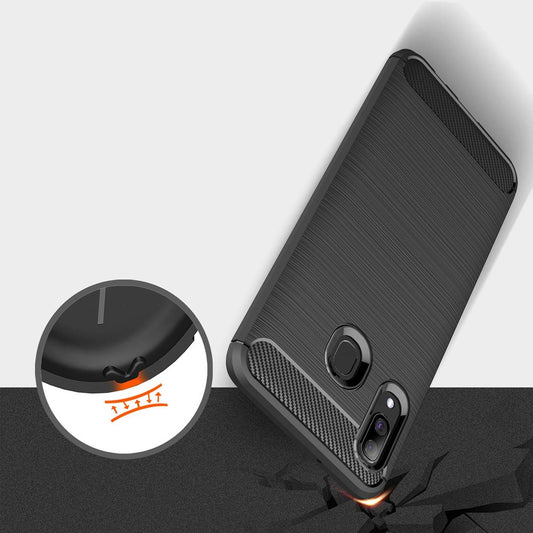Cover til Samsung Galaxy A40 A405, Techsuit, Carbon, Sort