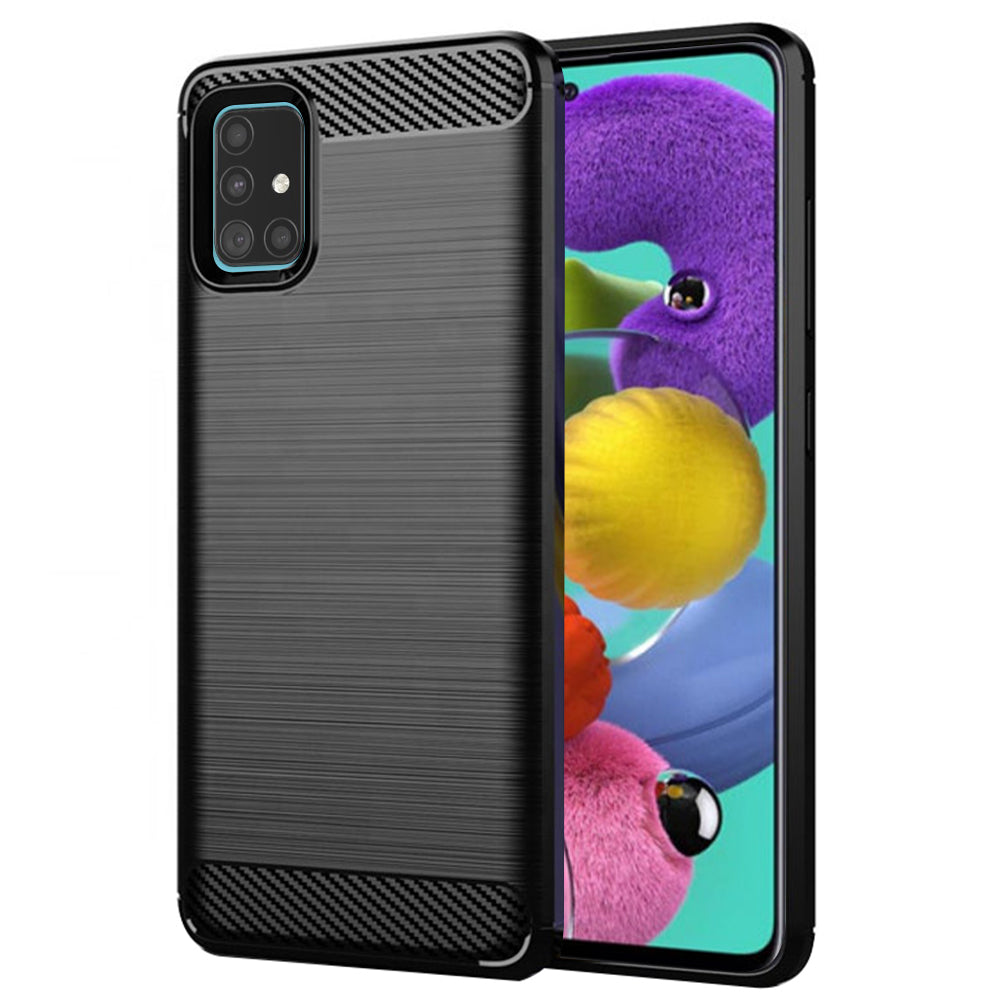 Cover til Samsung Galaxy A51 A515, Techsuit, Carbon, Sort