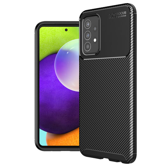 Cover til Samsung Galaxy A52s 5G A528 / A52 5G A526 / A52 A525, Techsuit, CarbonFiber, Sort