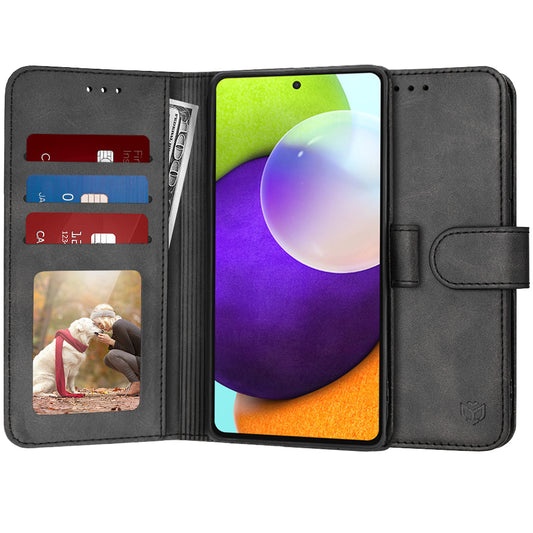 Cover til Samsung Galaxy A52s 5G A528 / A52 5G A526 / A52 A525, Techsuit, Diary Book, Sort