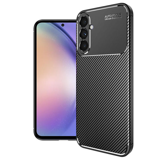 Cover til Samsung Galaxy A54 A546, Techsuit, CarbonFiber, Sort