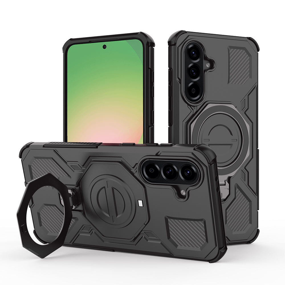 Cover til Samsung Galaxy A56 A566, Techsuit, Carbon Shield Pro, Sort