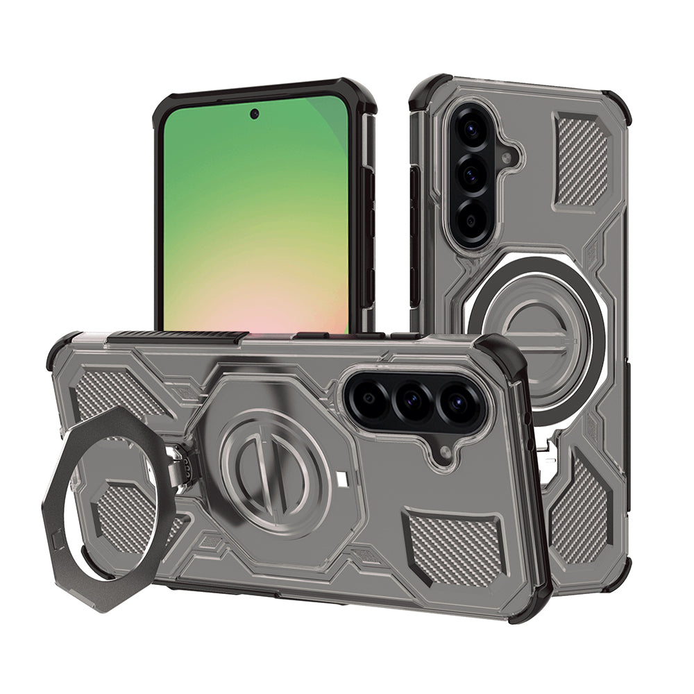 Etui til Samsung Galaxy A56 A566, Techsuit, Carbon Shield Pro, Lys Sort