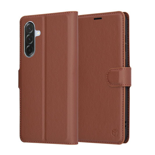 Cover til Samsung Galaxy A56 A566, Techsuit, Leather Folio, Brun