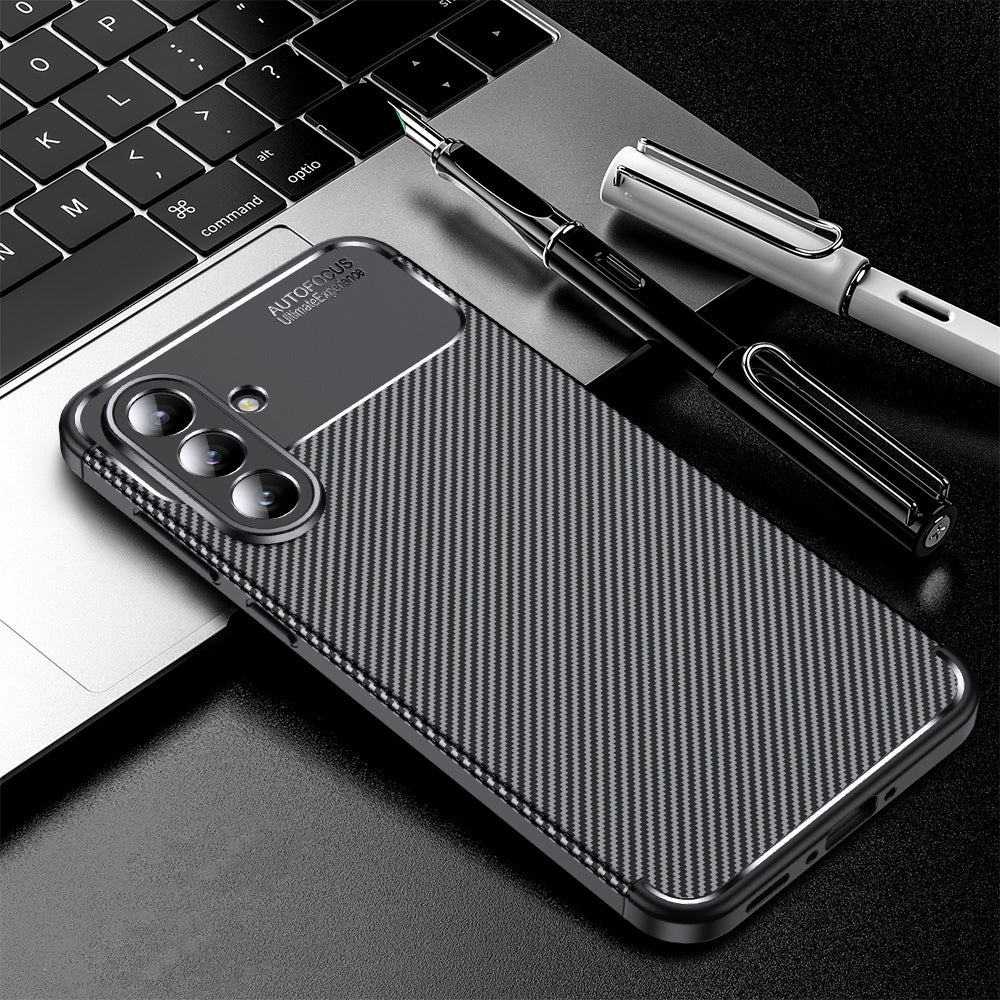 Etui til Samsung Galaxy A57 5G, Techsuit, CarbonFiber, Sort