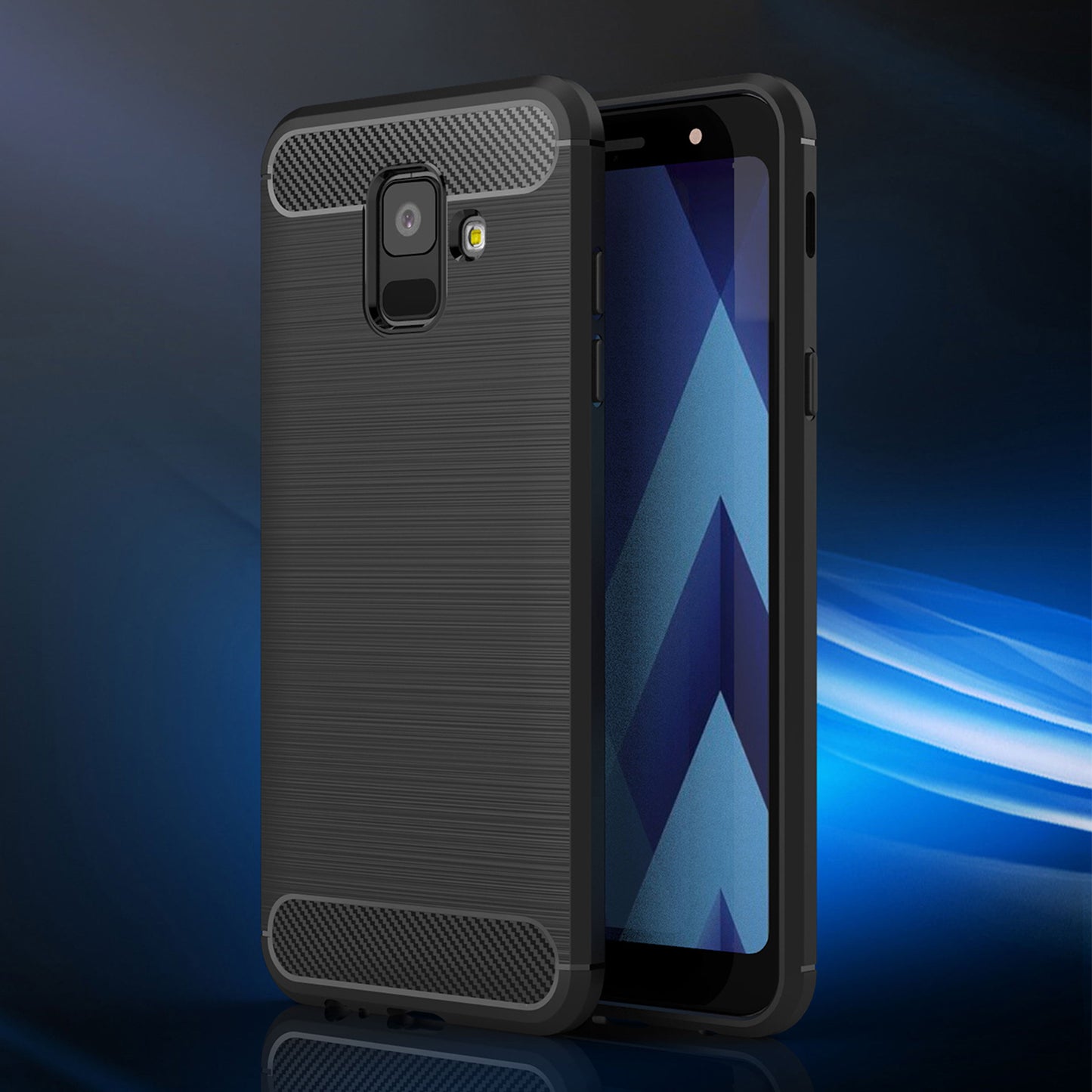 Cover til Samsung Galaxy A6 (2018) A600, Techsuit, Carbon, Sort