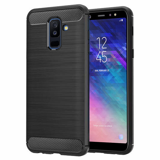 Cover til Samsung Galaxy A6 Plus (2018) A605, Techsuit, Carbon, Sort