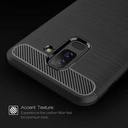 Cover til Samsung Galaxy A6 Plus (2018) A605, Techsuit, Carbon, Sort