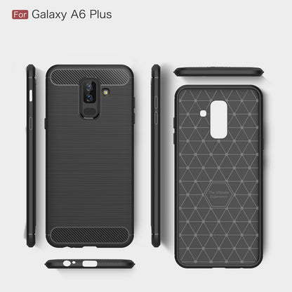Cover til Samsung Galaxy A6 Plus (2018) A605, Techsuit, Carbon, Sort