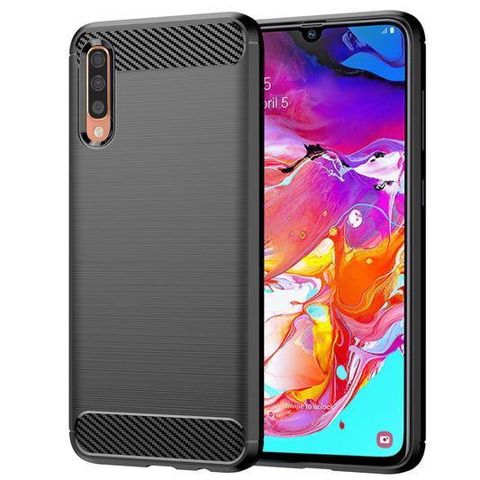 Cover til Samsung Galaxy A70s A707 / A70 A705, Techsuit, Carbon, Sort