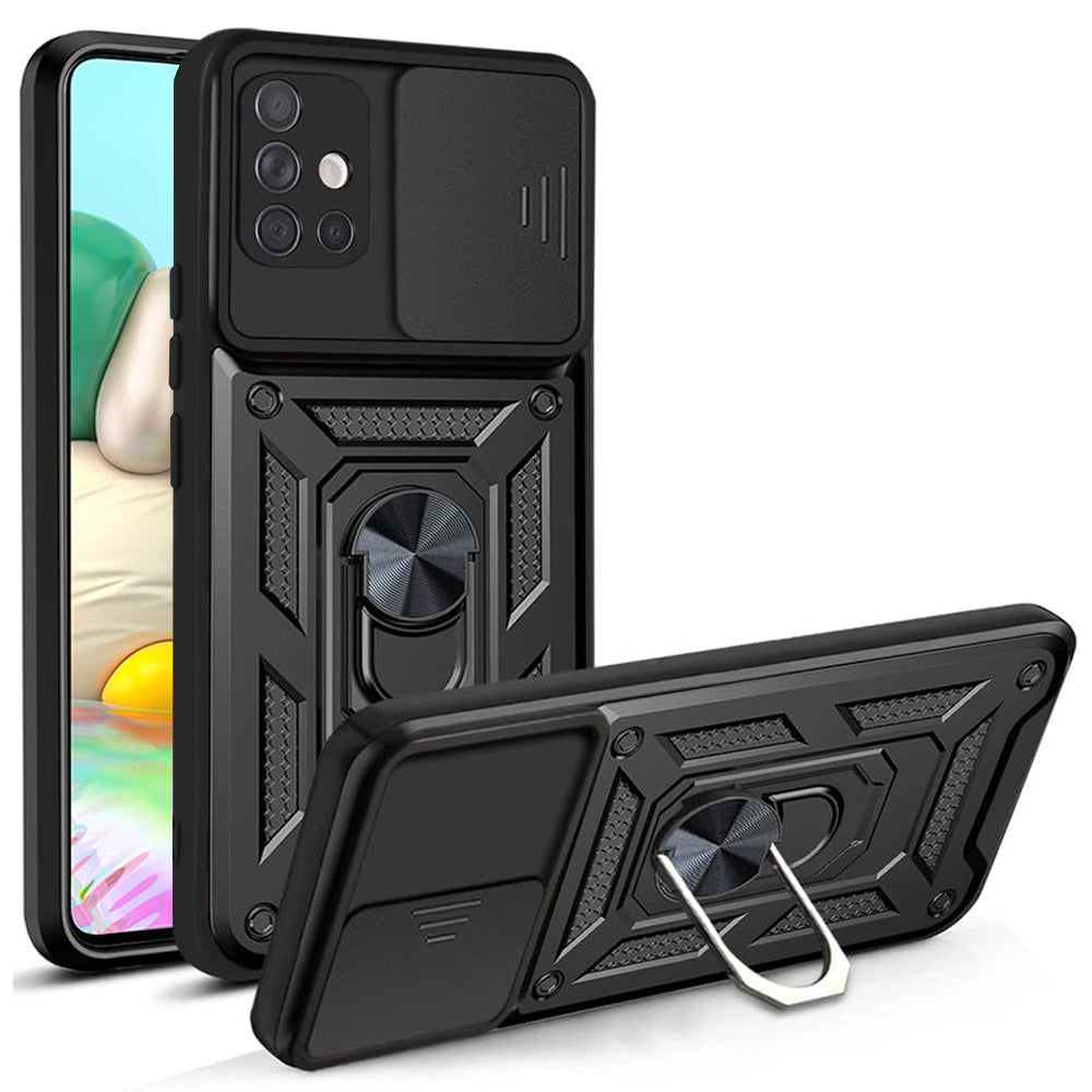 Cover til Samsung Galaxy A71 A715, Techsuit, CamShield, Sort