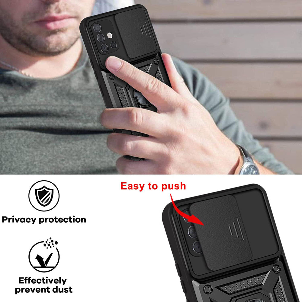 Cover til Samsung Galaxy A71 A715, Techsuit, CamShield, Sort