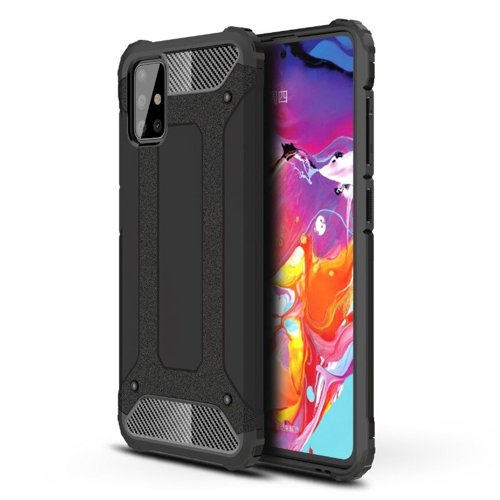 Cover til Samsung Galaxy A71 A715, Techsuit, Hybrid Armor, Sort