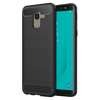 Cover til Samsung Galaxy J6 J600, Techsuit, Carbon, Sort
