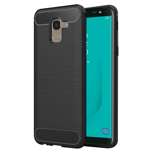 Cover til Samsung Galaxy J6 J600, Techsuit, Carbon, Sort
