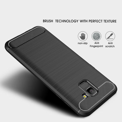 Cover til Samsung Galaxy J6 J600, Techsuit, Carbon, Sort